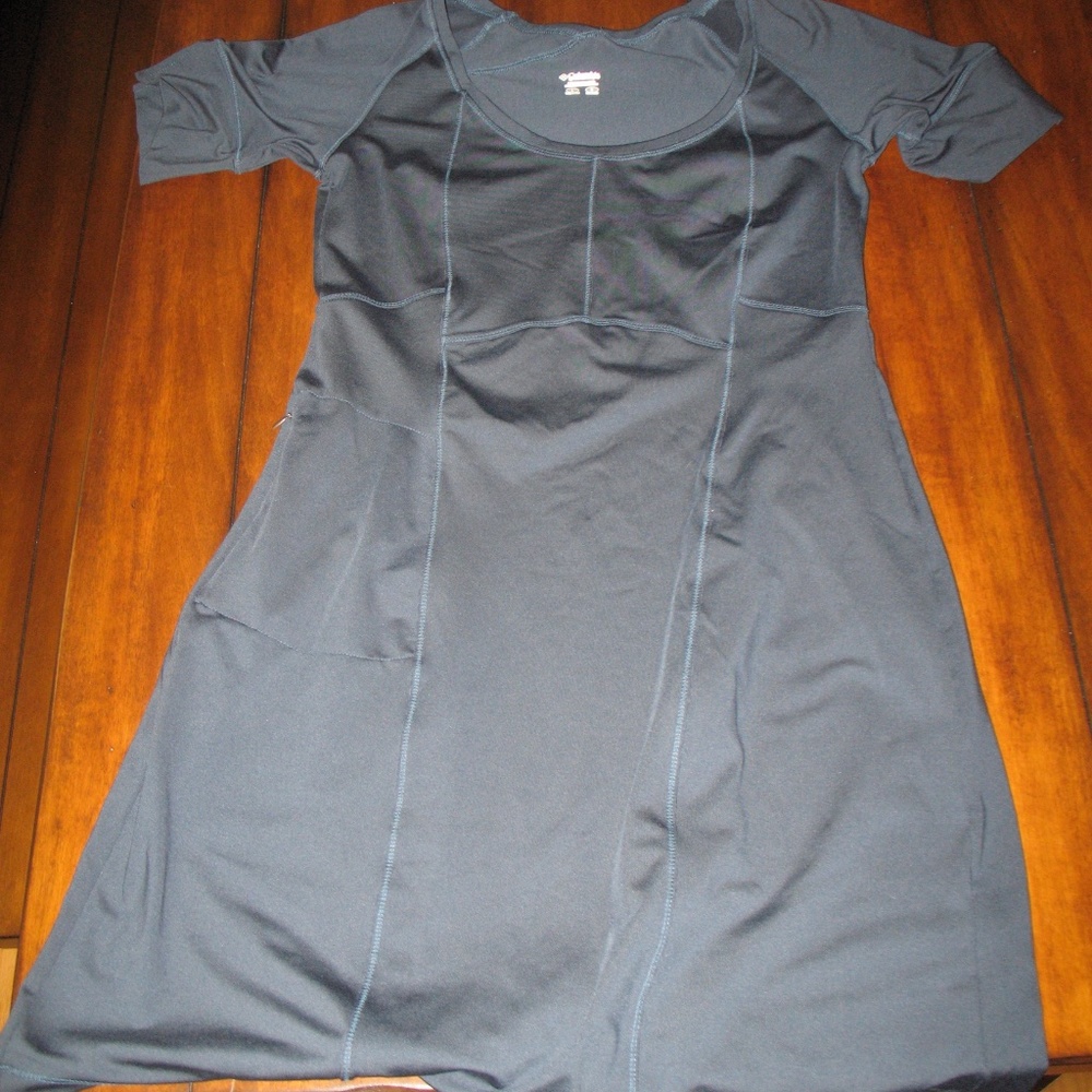 Columbia Outdoor Wear One Piece Dress Navy Blue One Pocket B6